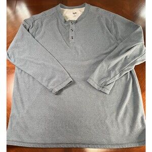 Lee Men’s Light Blue Thermal Style Long Sleeve Shirt Size 2XL